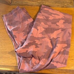 Lululemon Athletica Camouflage Leggings in Pink and Brown